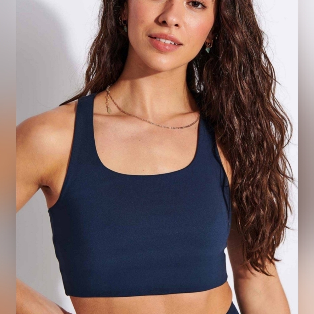 girlfriend collective Paloma Sports Bra in  Dark Blue